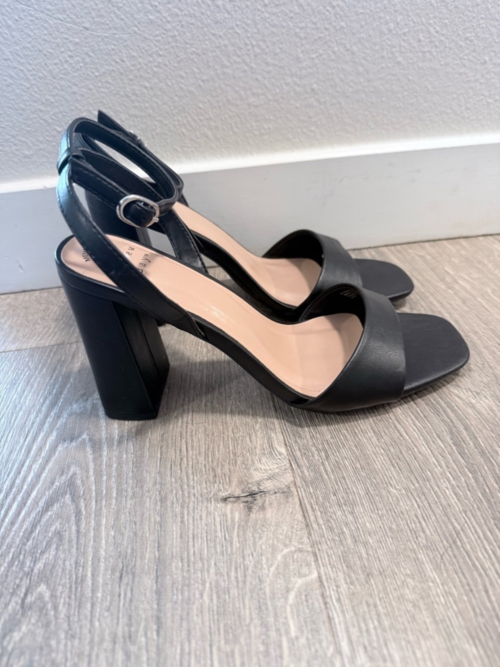 a new day Black Block Heel With Ankle-Strap